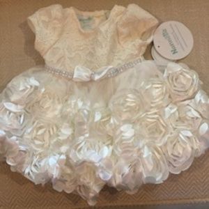 Nannette Baby dress, off white, 3/6 month NWT
